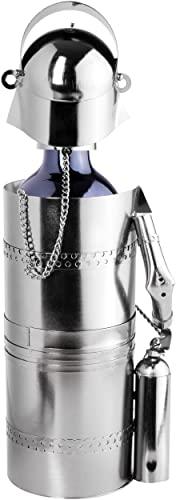 BRUBAKER BRUBAKER Wine Bottle Holder Firefighter - Metal Sculpture - Wine Rack Decor - Tabletop - with Greeting Card