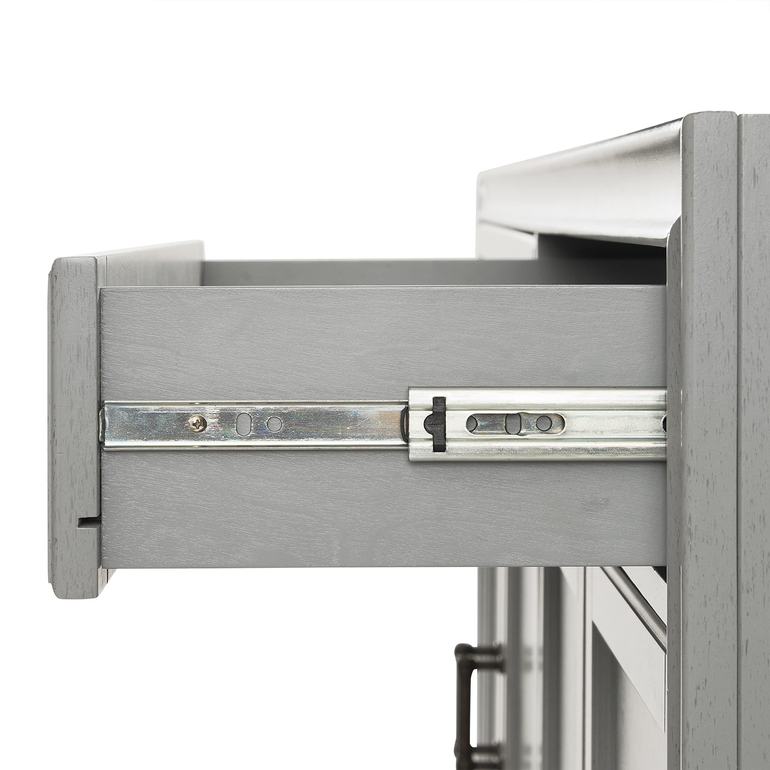 Crosley Furniture Crosley Furniture Tara 3-Piece Entertainment Center with TV Stand, Bookshelves, and Storage Shelves, Distressed Gray