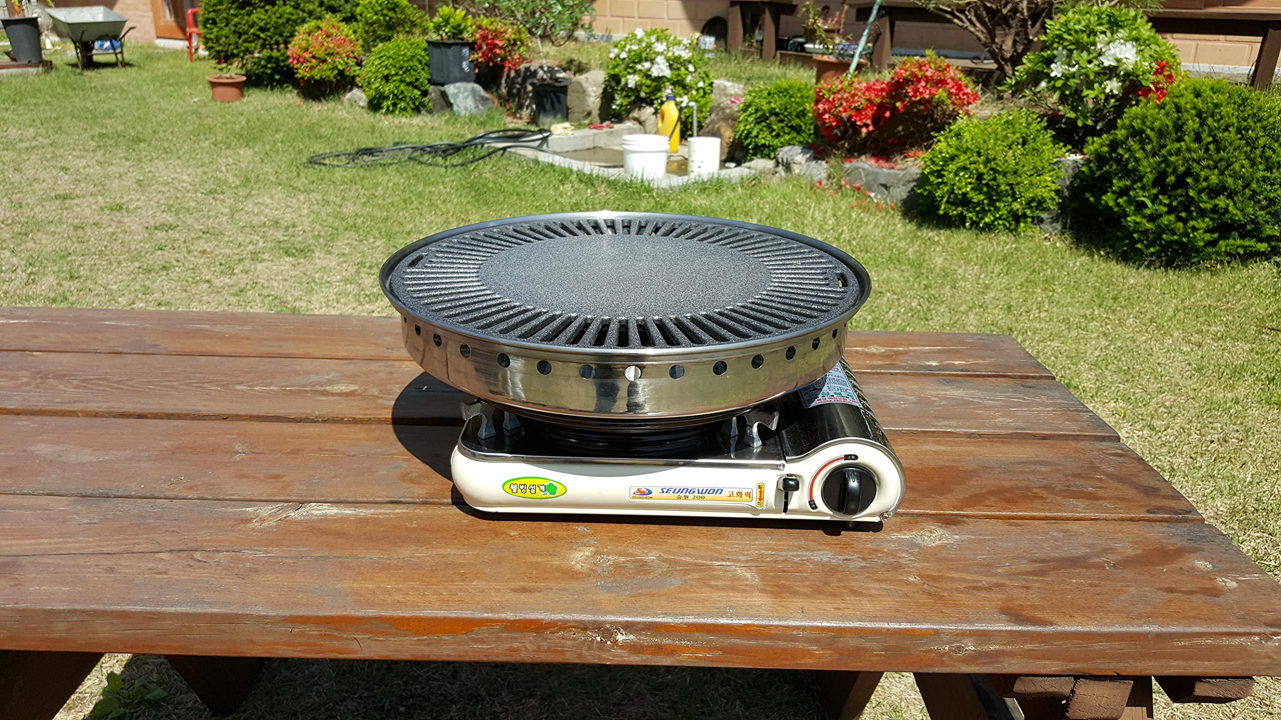 LALAKITCHEN LALAKITCHEN - Stovetop Korean BBQ, Smokeless Roaster DAGUNDA GRILL, Non-Stick, Indoor/Outdoor Korean BBQ (38cm) - TYPE B (Black)