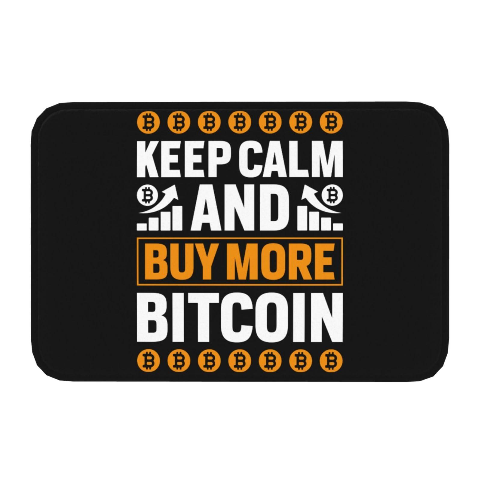 SIYTUAU SIYTUAU Keep Calm and Buy More Bitcoin Bathroom Rugs Ultra Soft Non Slip Bath Mat Living Room Kitchen Bedroom Rug 16x24 Inch Bath Rugs Door Mat