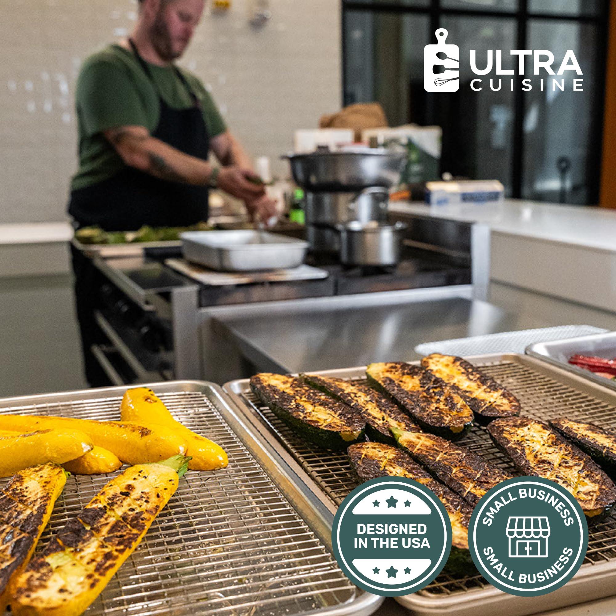 Ultra Cuisine Ultra Cuisine Stainless Steel Baking Rack - 10x14.75 inch Jelly Roll Pan Wire - Oven Grill Sheet Pan - Oven Safe - Dishwasher Safe - Heavy Duty Wire Cooling Rack for Cooking Baking and Roasting