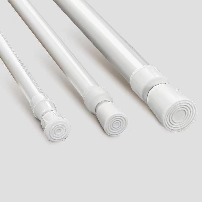 HomeLoft Basics Spring Tension Curtain Rods Short Tension Rod (White, 30" to 50"-2Pcs 2 hooks)