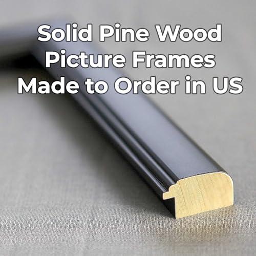 CountryArtHouse 17x20 Frame Black Picture Frame - Complete Modern Photo Frame Includes UV Acrylic Shatter Guard Front Acid Free Foam Backing Board Hanging Hardware Wood Wall Frames for Family Photos - no Mat