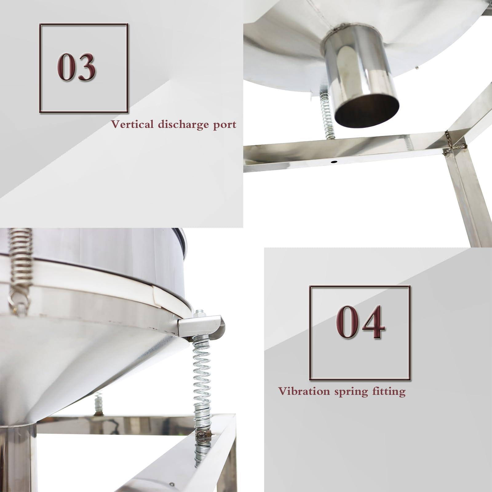 INTSUPERMAI INTSUPERMAI Powder Shaker Electric Sieve Vibrating Screen with 40 and 100 Mesh Screen Stainless Steel Electric Sifter Shaker Machine 110V 19.6 inch