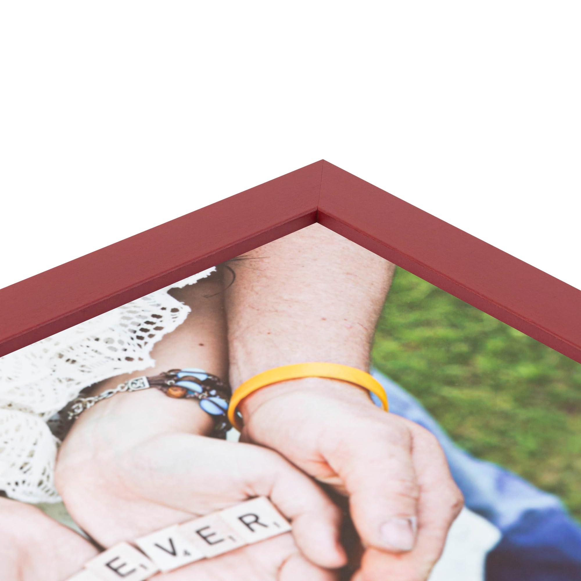 ArtToFrames ArtToFrames 12x12 Inch Red Picture Frame, This 1.38 Inch Custom Wood Poster Frame is Red - Comes with Foam Backing 3/16 inch and Regular Glass (FBPL0066-81792-YRED-12x12)