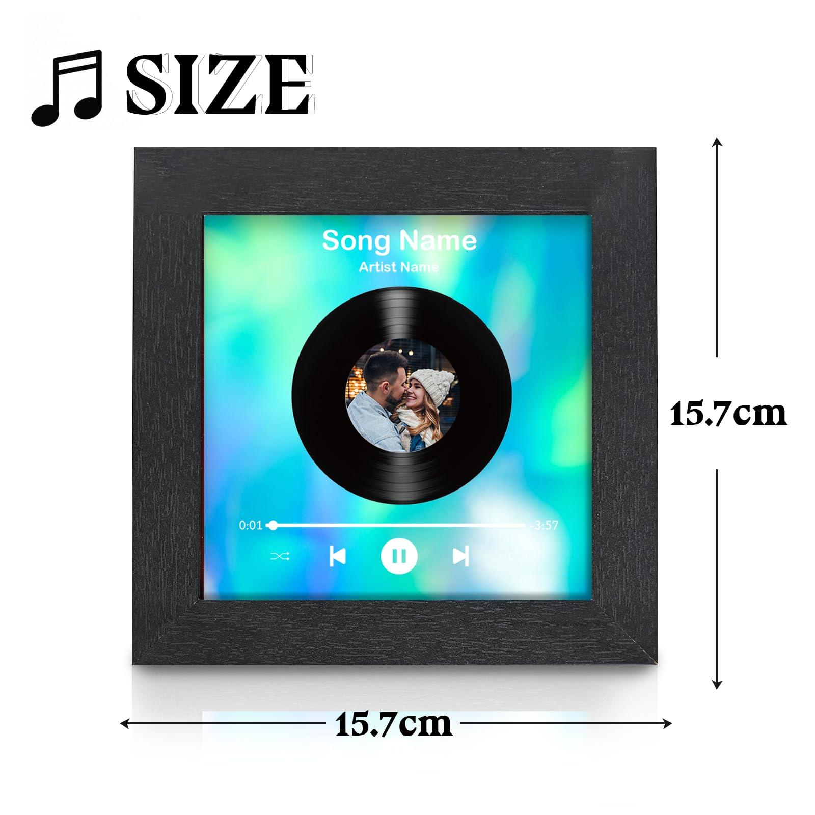 Dyoart Dyoart Custom Memory Music & Photo Wooden Frame, Personalized Wedding Music and Photo Frame, Can Play Song & Recordable, Tabletop & Wall Mount, Birthday Sounds Gifts for Him