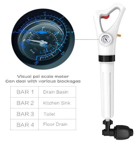 Golden House New Innovation Manual Drain Cleaner, Toilet Plunger,Air Drain Blaster,Clogged Pipe, High Pressure Air Drain Unblocker, Applied to Kitchen, Bathroom, Eco-Friendly