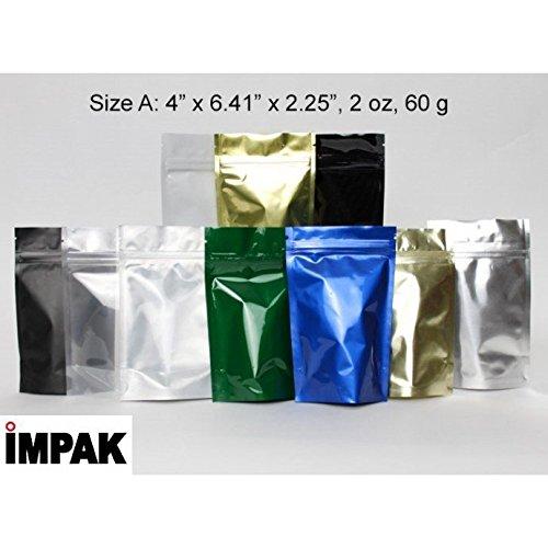 IMPAK Corporation 50 - Stand Up Pouch 4\" X 6.41\" X 2.25\" RED/RED w/ zipper