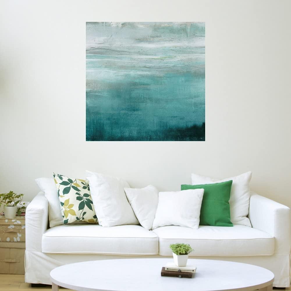 Fine Art Canvas Fine Art Canvas Cancun Teal Canvas Wall Decor by Artist Santiago for Living Room, Bedroom, Bathroom, Kitchen, Office, Bar, Dining & Guest Room - Ready to Hang - 37 in x 37 in