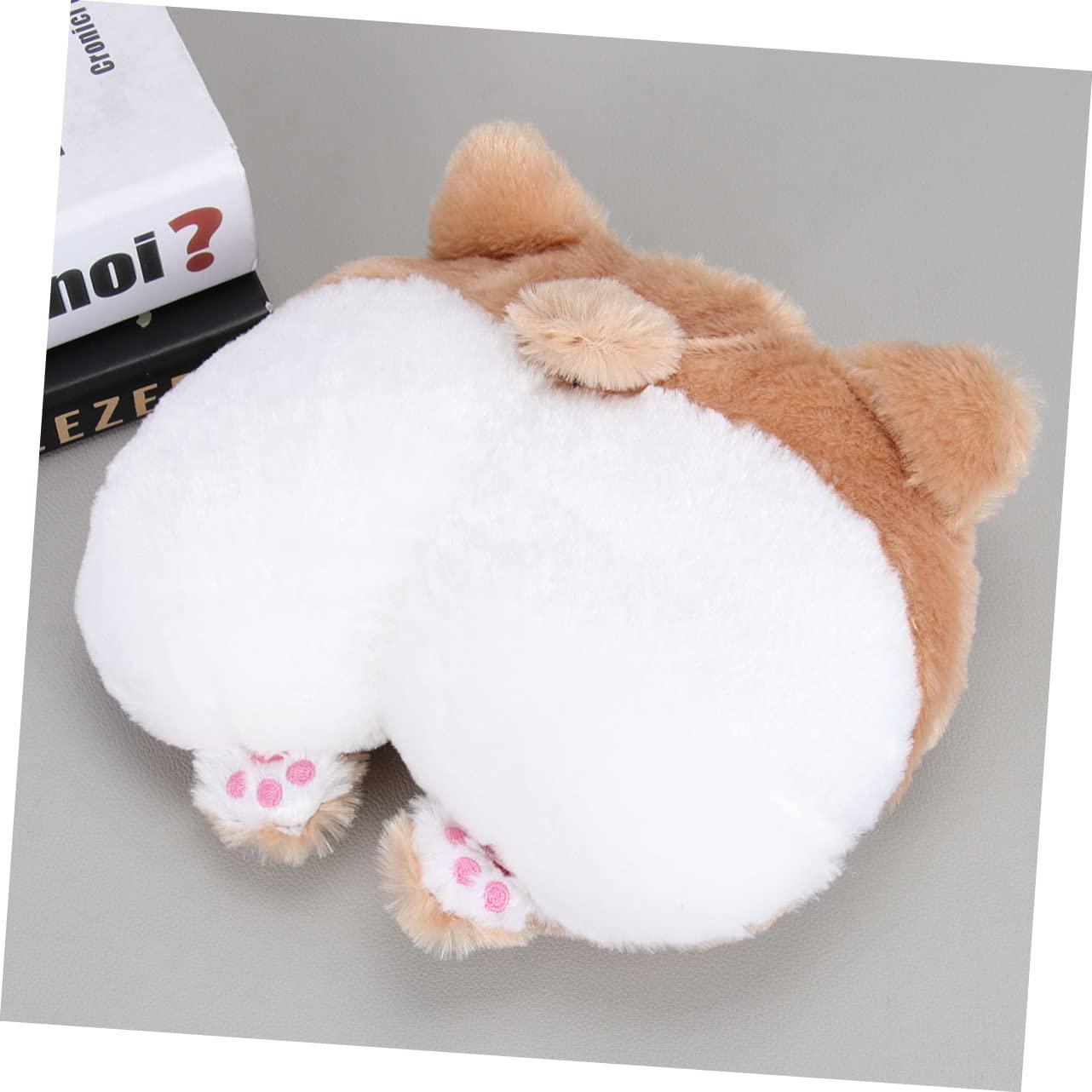 TOYANDONA TOYANDONA Car Headrest Pillow Plush Decorative Pillow Auto Seat Cushion Brown 21x22cm Comfortable Travel Pillow