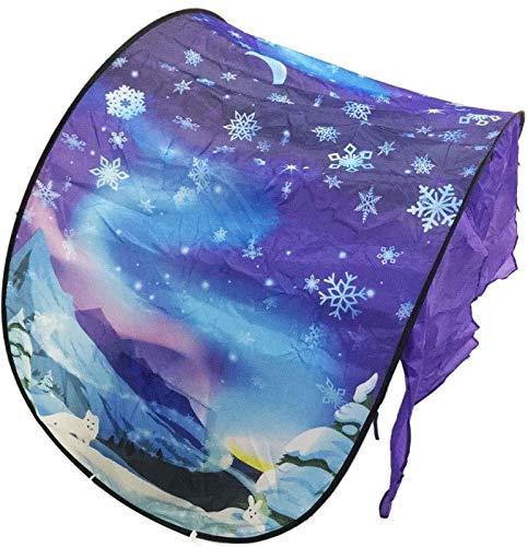 FAVONIR Bed Tent For Kids - Twin Size Bed Tents for Boys and Girls - Pop Up Bed Tent - Twin Bed Tent - Unisex Children\'s Bed Reading Privacy Canopy w/ Storage Bag - Winter Wonderland.