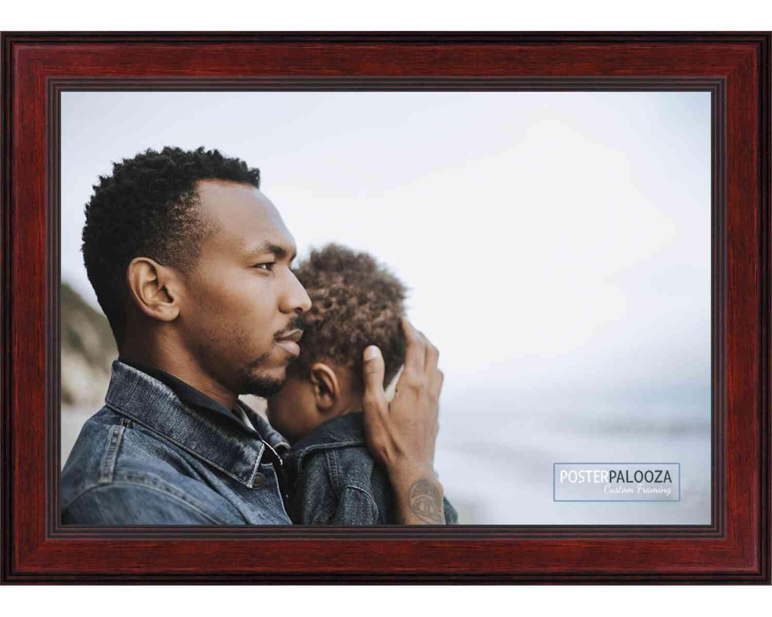 Poster Palooza Poster Palooza 11x18 Traditional Mahogany Complete Wood Picture Frame with UV Acrylic Plexiglass, Foam Board Backing & Hardware Included