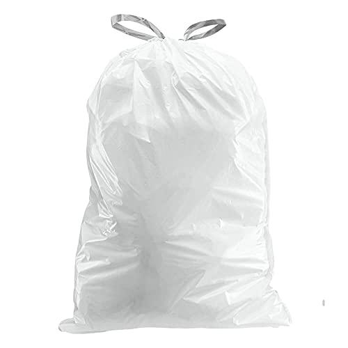 Plasticplace Plasticplace Custom Fit Trash Bags, Compatible with simplehuman Code U (100 Count) White Drawstring Garbage Liners 14.5-21 Gallon/ 55-80 Liter 26.5\" x 32\"