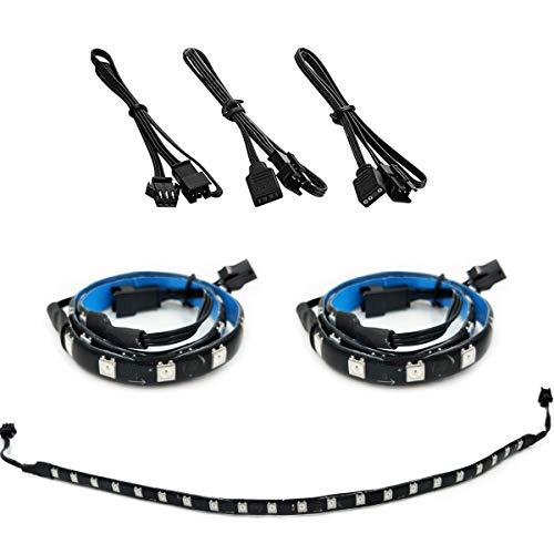 airgoo airgoo Addressable RGB PC LED Strip, 2x13.8in 42 LEDs Diffused Rainbow Magnetic ARGB Strip for PC Case Lighting, for 5V 3-pin ASUS Aura SYNC, Gigabyte RGB Fusion, MSI Mystic Light Sync Motherboard