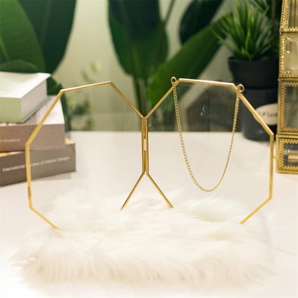 TOBILE TOBILE Brass Hanging Photo Frame Copper Glass Picture Frames Clip Wall Decor