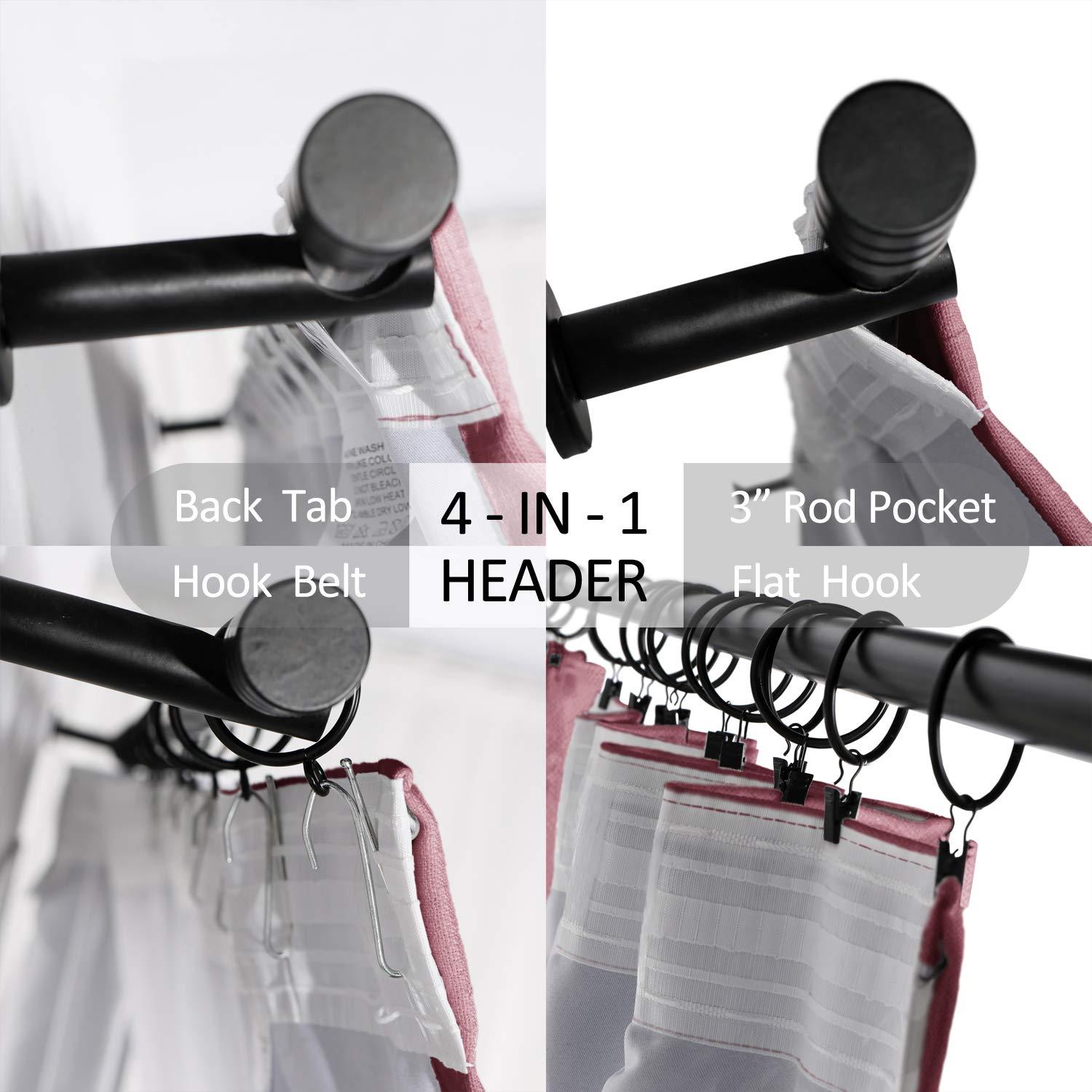 Frelement Frelement Natural Linen Curtains with Blackout Lining Privacy Room Darkening 4 in 1 Header Drapes for Cafes, Club, Office, Burgundy Red, 100" W x 96" L, 1 Panel