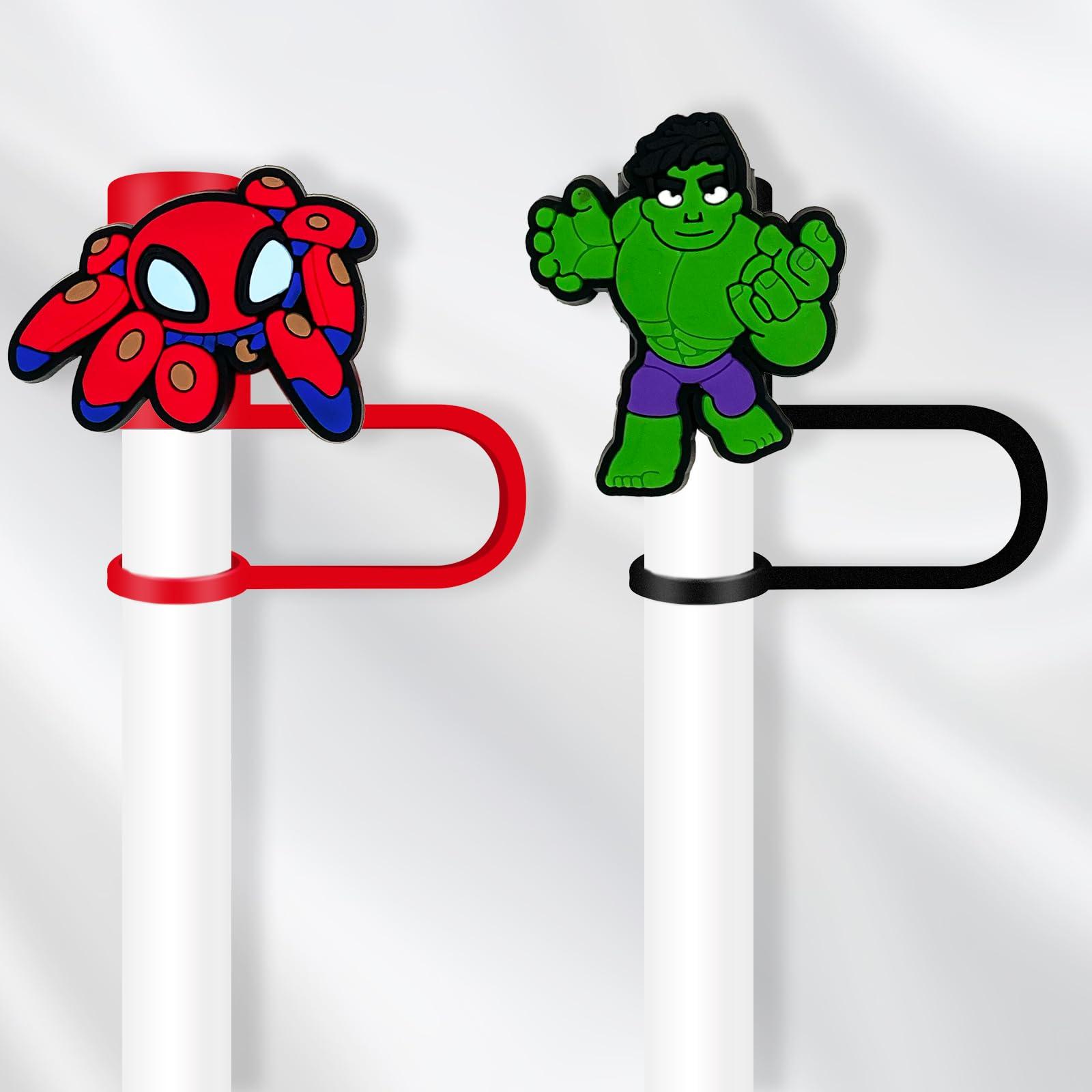 Garetheora 8Pcs Cartoon Softball Medical Cheer Dog Straw Covers Cap for Tumblers Cup, 10mm Teeth Ballet Straw Topper, Silicone Straw Tip Covers for Drinking Straws (H)