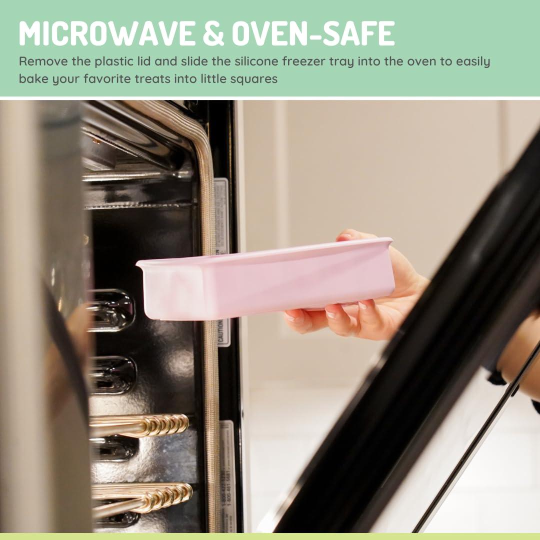 melii melii Silicone Baby Food Freezer Tray with Lid Versatile 10-Cup 2oz Portion Tray for Freezing Breastmilk, Homemade Baby Food, Sauces, Smoothies, Snacks Microwave, Freezer Safe - Pink