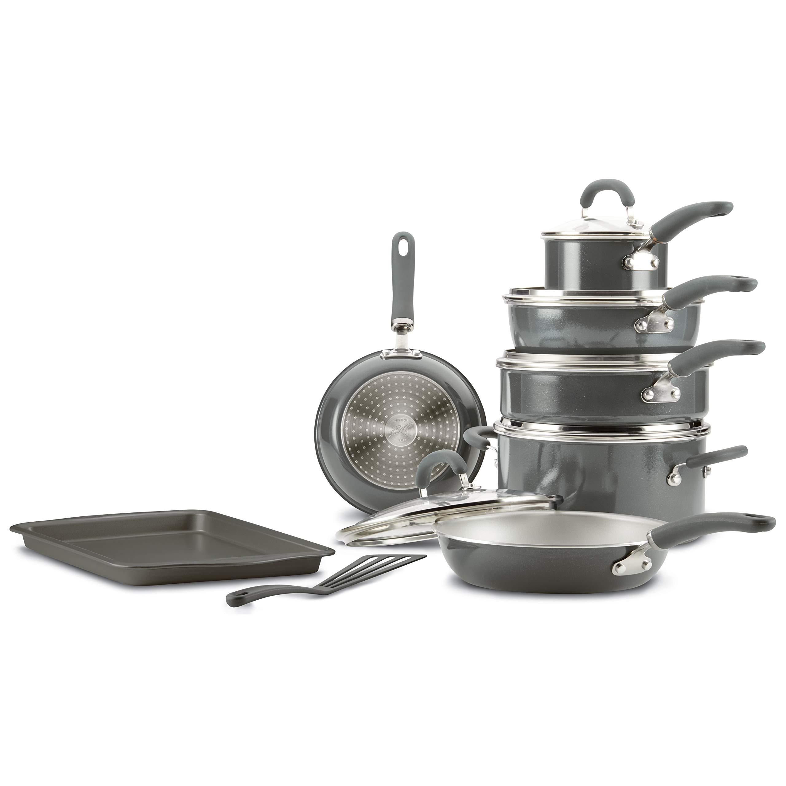 Rachael Ray Rachael Ray Create Delicious Nonstick Cookware Pots and Pans Set, 13 Piece, Gray Shimmer