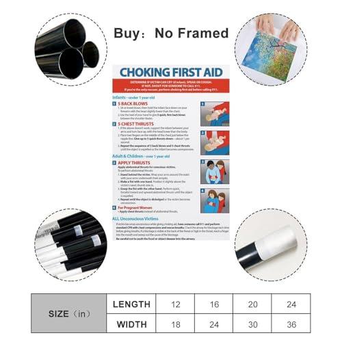 KAIZE Choking Poster - Heimlich Maneuver for Infants, Children & Adults Canvas Art Poster Poster for Room Aesthetic Posters & Prints on Canvas Wall Art Poster for Room 08x12inch(20x30cm)