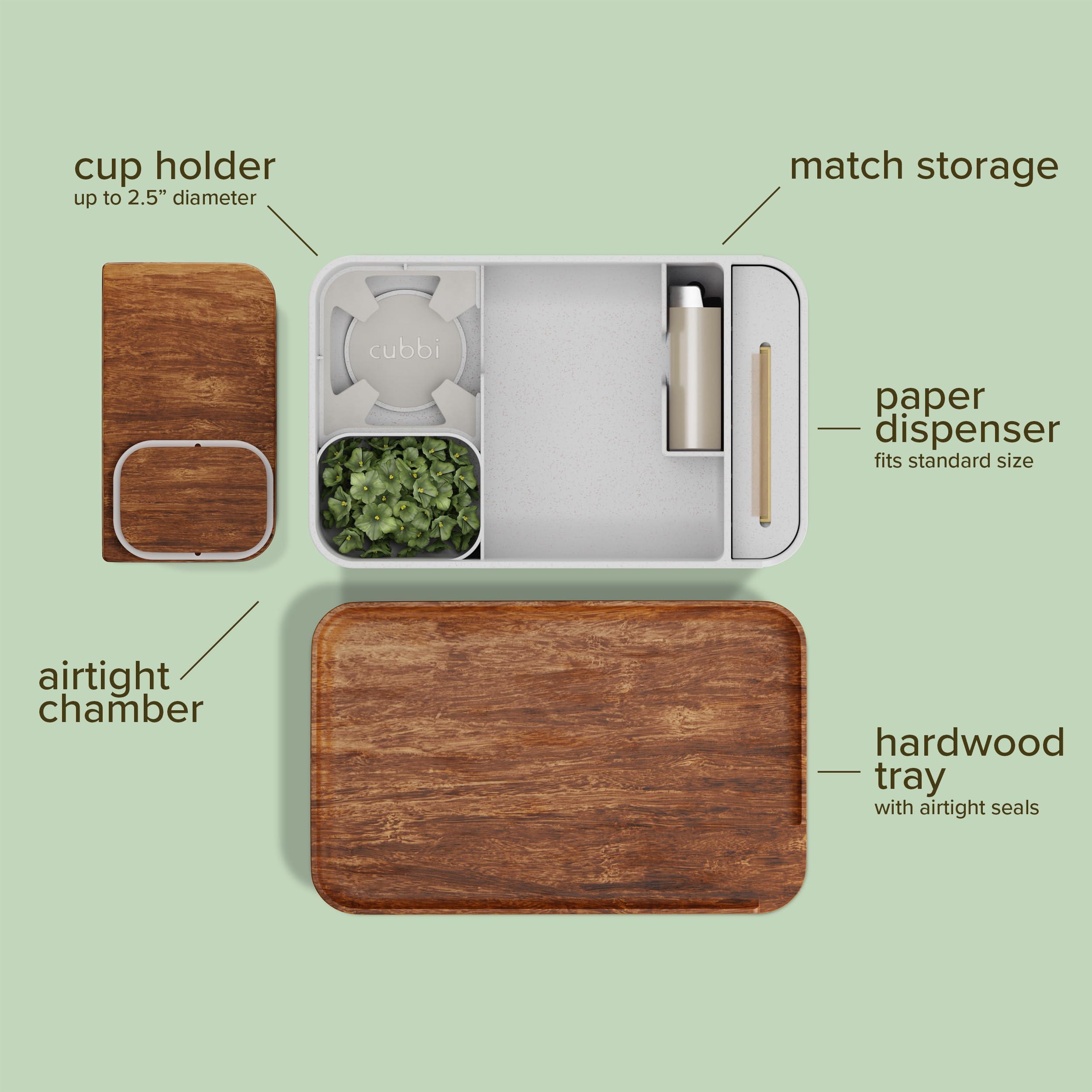 Cubbi Cubbi - Airtight Box with Tray - Silicone Seals - 100% Air-Tight Storage Box with Accessories White