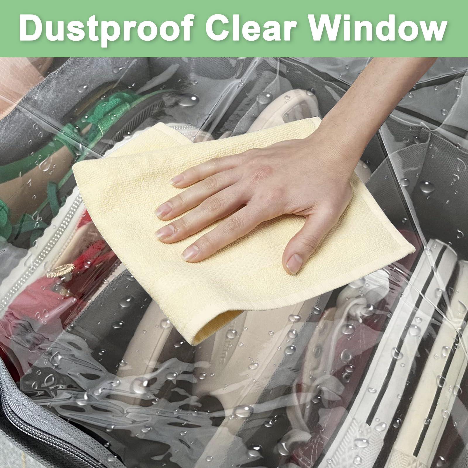 homyfort 32 Pairs Shoe Organizer Under Bed, Underbed Shoe Storage Boxes Bins, Organizador De Zapatos, Extra Large Zapateras Organizer, Grey, Set of 2