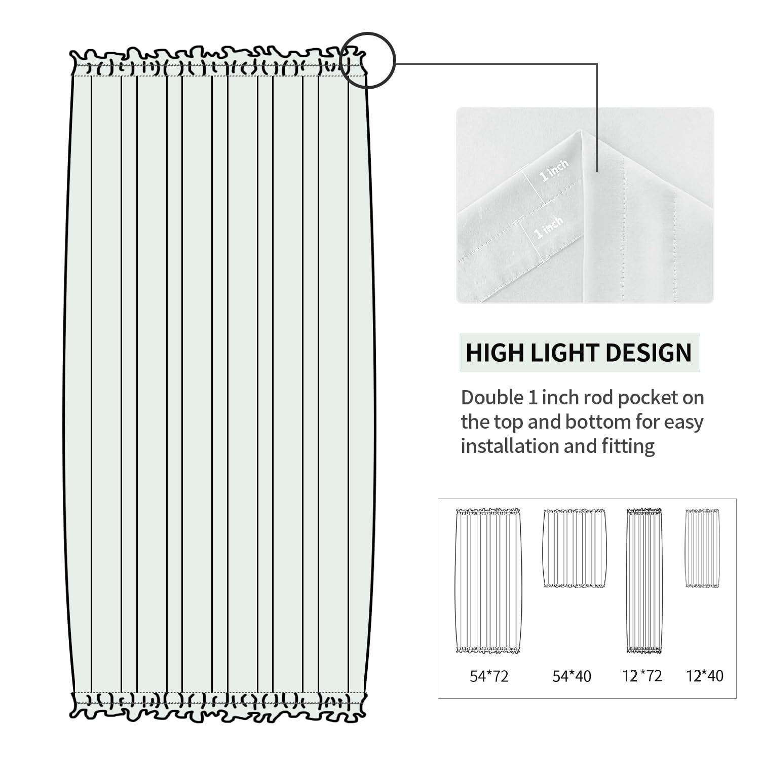 DWCN DWCN French Door Curtains Rod Pocket Thermal Blackout Curtain for Doors with Glass Window, Kitchen and Patio Doors for Privacy, 12 X 72 Inches Long, 1 Curtain Panel with Tieback, Greyish White