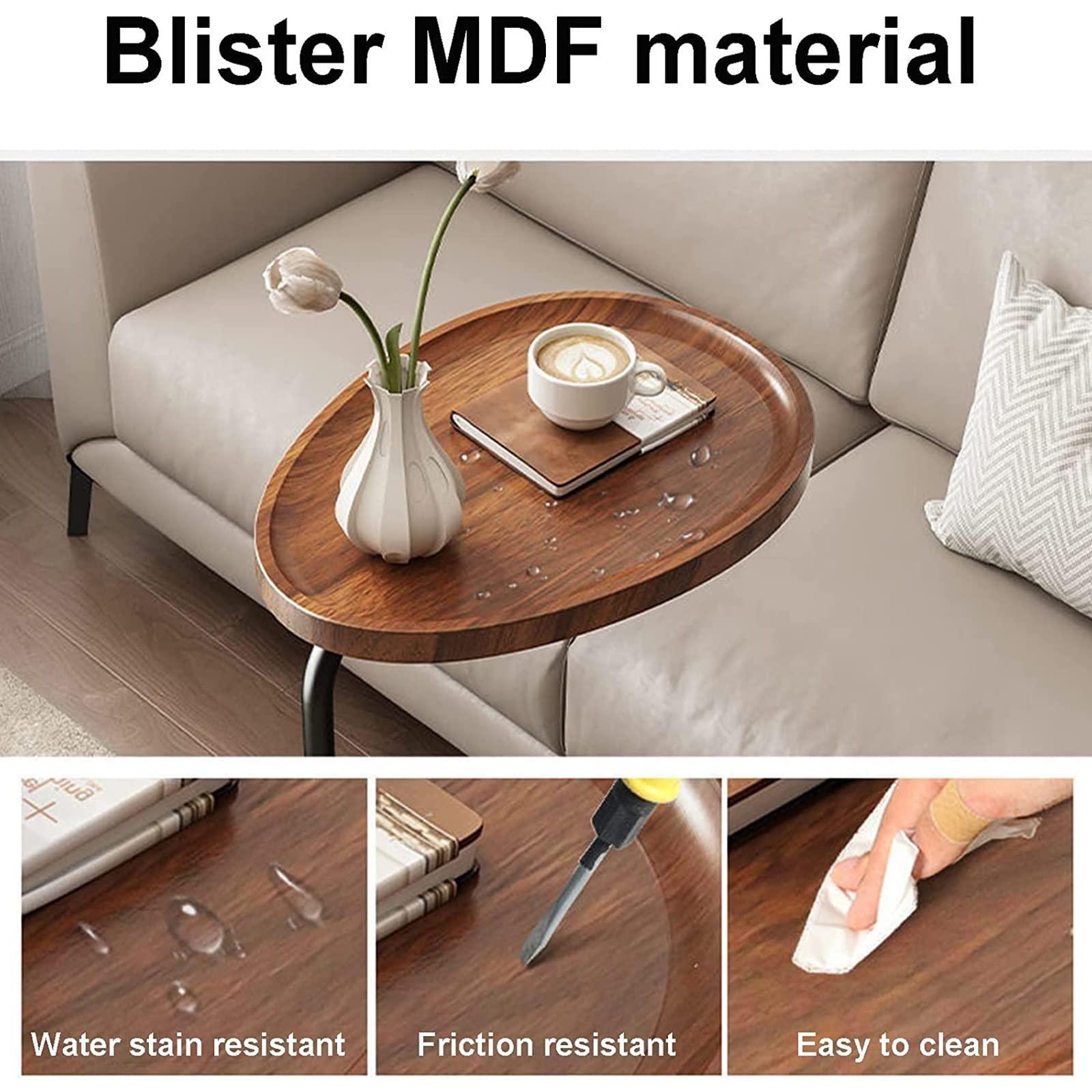 IDEAX Small Oval Coffee Table, Telephone Sofa Side Table Dining Table C Shaped End Tables Laptop Desk For Living Room, Bedroom, Balcony, And Office Other Small Spaces ( Color : Black-G , Size : 45*30*70cm )