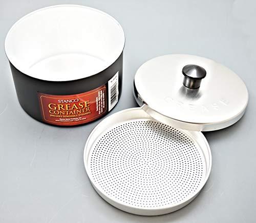 Stanco Grease Strainer Cup & Lid, Aluminum, 40-oz.