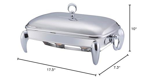 Galashield 3 QT Chafing Dish Buffet Set | Food Warmers for Parties Buffet, Oven Safe Glass Serving Dish with Stainless Steel Base and Cover