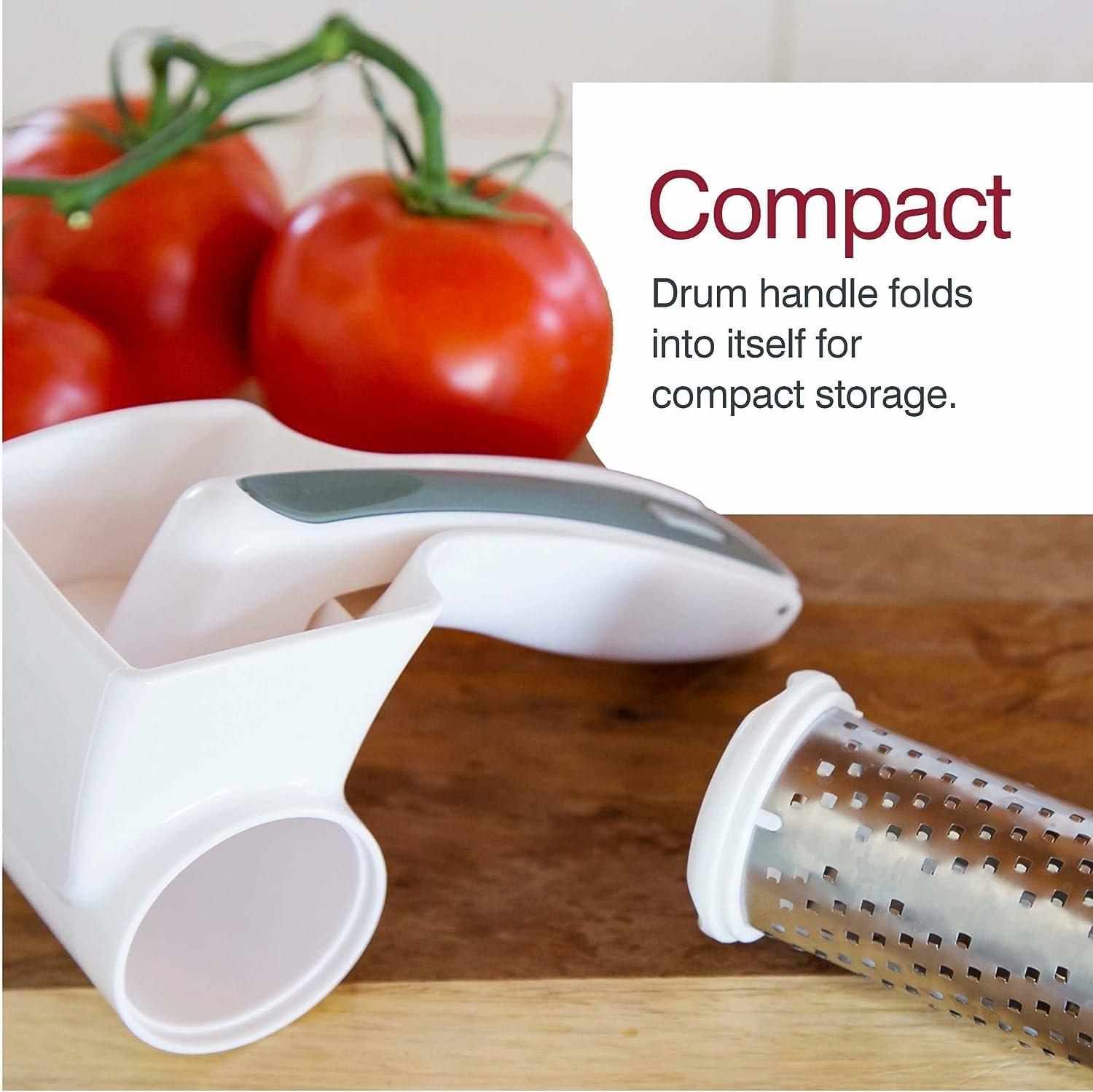 Zyliss Zyliss Restaurant Cheese Grater - Gifts for Cooks - Culinary Chef Gift - Handheld Rotary Cheese Grater - Cheese, Vegetable, Nut Grater for Right- & Left-Handed Cooks - NSF Restaurant Certified - White