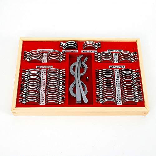 WUPYI WUPYI 104pcs Optometry Box Trial Lens Case Set,Eye Protection Accessories Optical Trial Lens Set Metal Rim + 1 Pc Trial Frame+Aluminium Case
