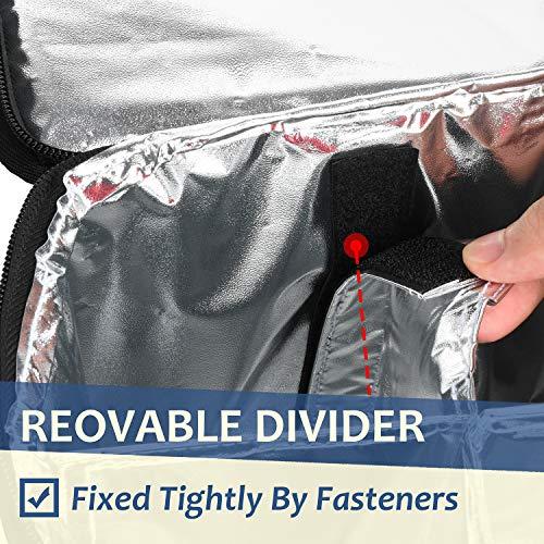 Vina Vina 4 Bottle Wine Carrier - Travel Insulated Wine Carrying Case Cooler Tote Bag with Detachable Divider and Strong Handle, Great for Picnic, Beach Days,Party, Black