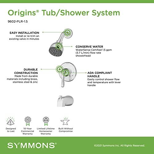 Symmons Symmons 9602-PLR-1.5 Origins 1-Handle Tub & Shower Faucet, Chrome