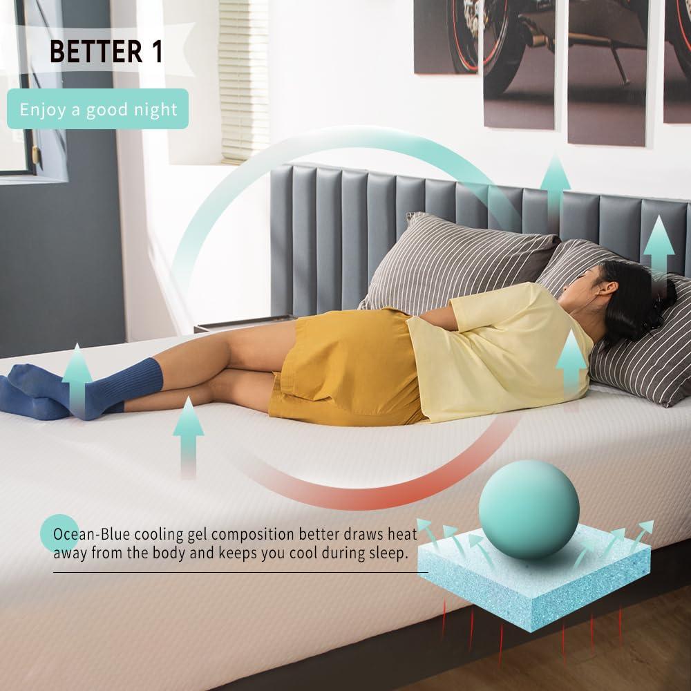 Marktol Twin Mattress, 6-inch for Kids Adults, Gel Memory Foam [Premium Version] Medium-Firm, Twin Size Mattresses Bed in a Box, Fiberglass Free, Cooling Sleep & Pressure Relief, Certified Safe Foams & Fabric