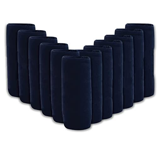 Trail maker (24 Pack) Bulk Fleece Throw Blankets for Wedding Favors, Homeless Women, Men, Homes, Bed, Sofa, Couch, Office, Pet Blankets, Travel | Soft Warm Lightweight Throw Blankets in Bulk (Navy)