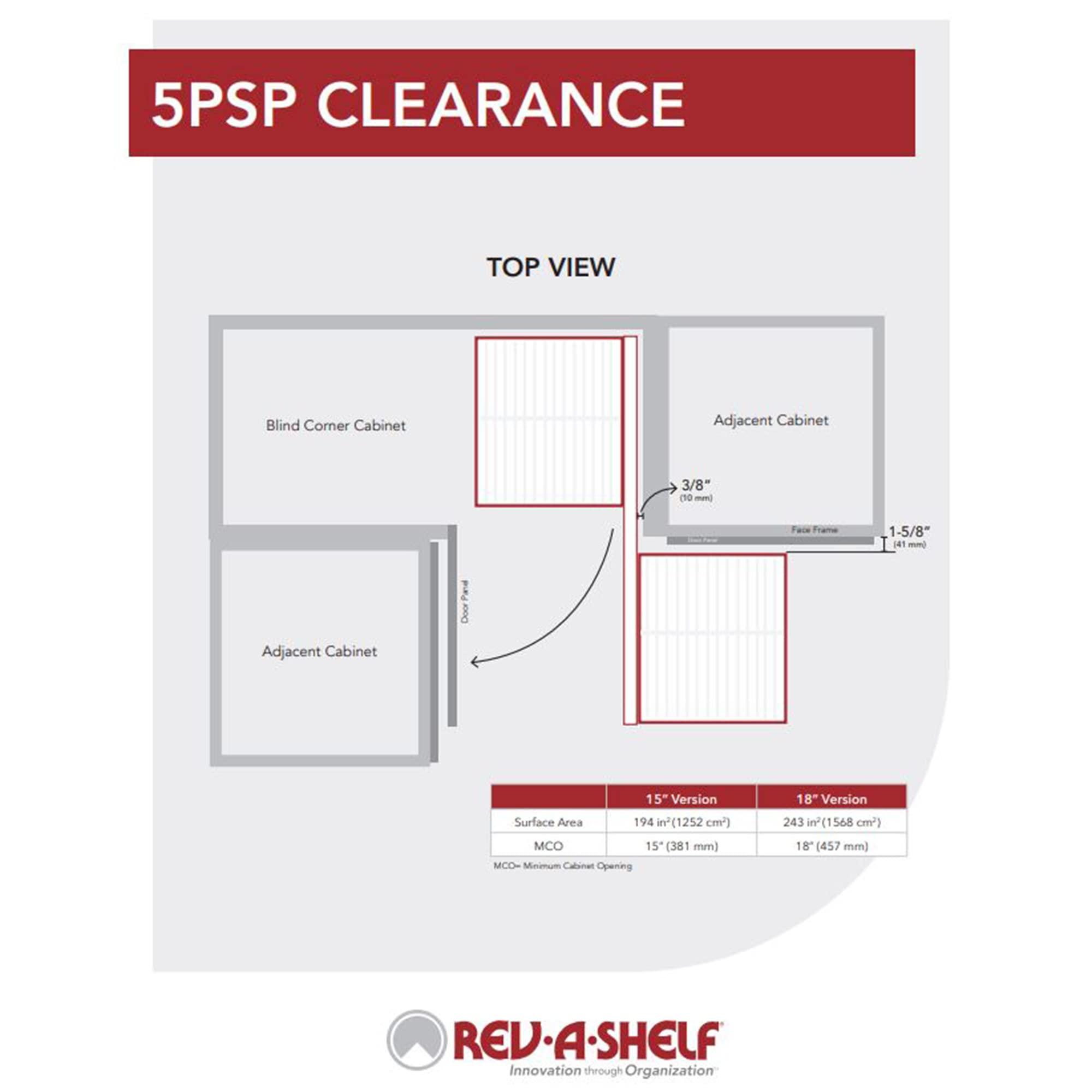 Rev-A-Shelf Rev-A-Shelf Dual Tier Pull Out Shelf Organizer for Blind Corner Kitchen or Bathroom Cabinets with Soft Close,15\", 4 Shelves, Chrome, 5PSP-15SC-CR