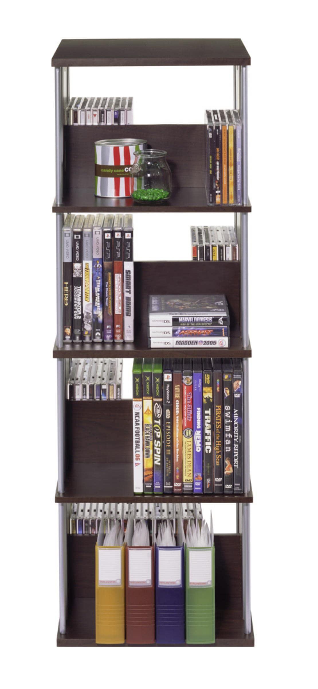 Atlantic Atlantic Typhoon Media Storage Spinner, Engineered Wood, Space-Saving 360-Degree Rotation, Organize & Protect Prized Media & Memorabilia Collections, PN 82635716  Espresso