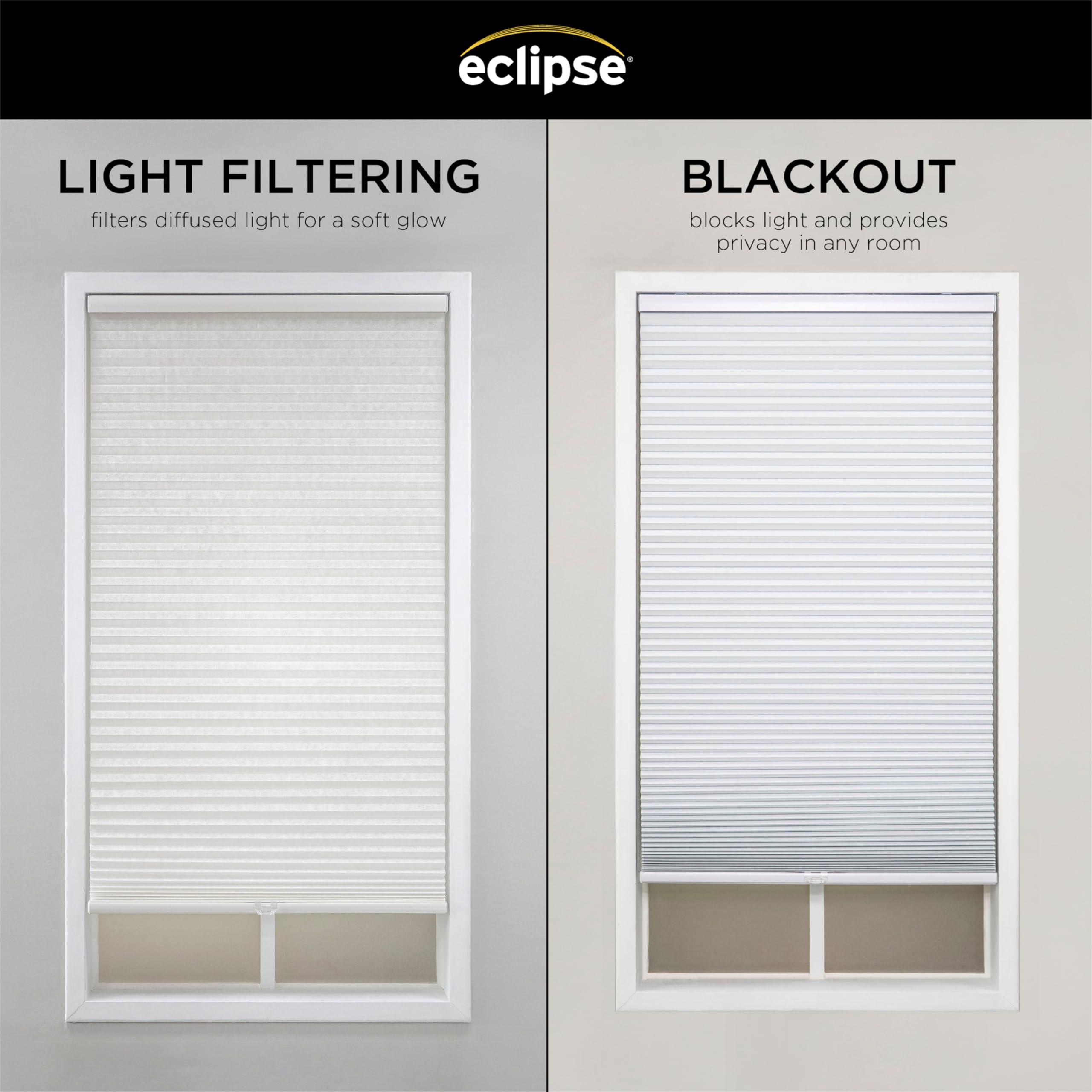 Eclipse Eclipse Blackout Cellular Window Shade - Cordless Honeycomb Shades, Stylish Window Covering, Easy Lift System, Blinds for Windows, Pet & Children-Safe, 66.5 W x 48 L, White