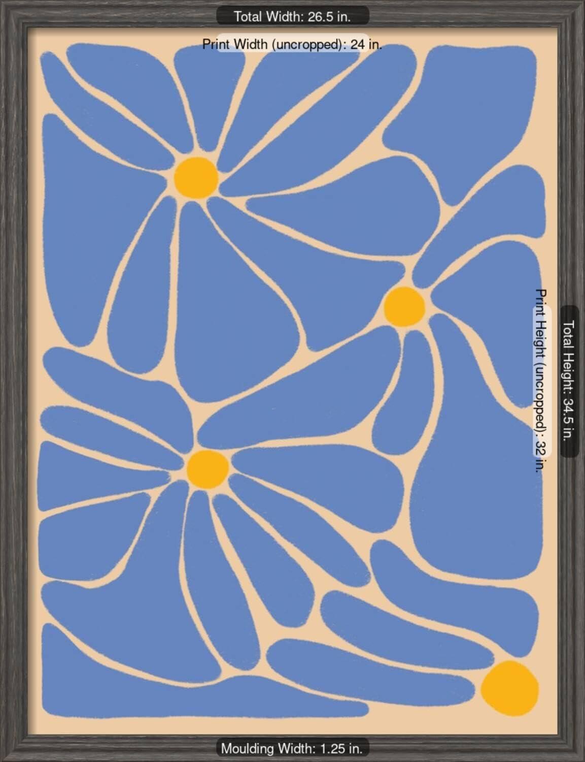 ART.COM ART.COM Wall Photographic Print Retro Flower Print II on Brown Frame by Dariia Khotenko, 32\" x 40\"