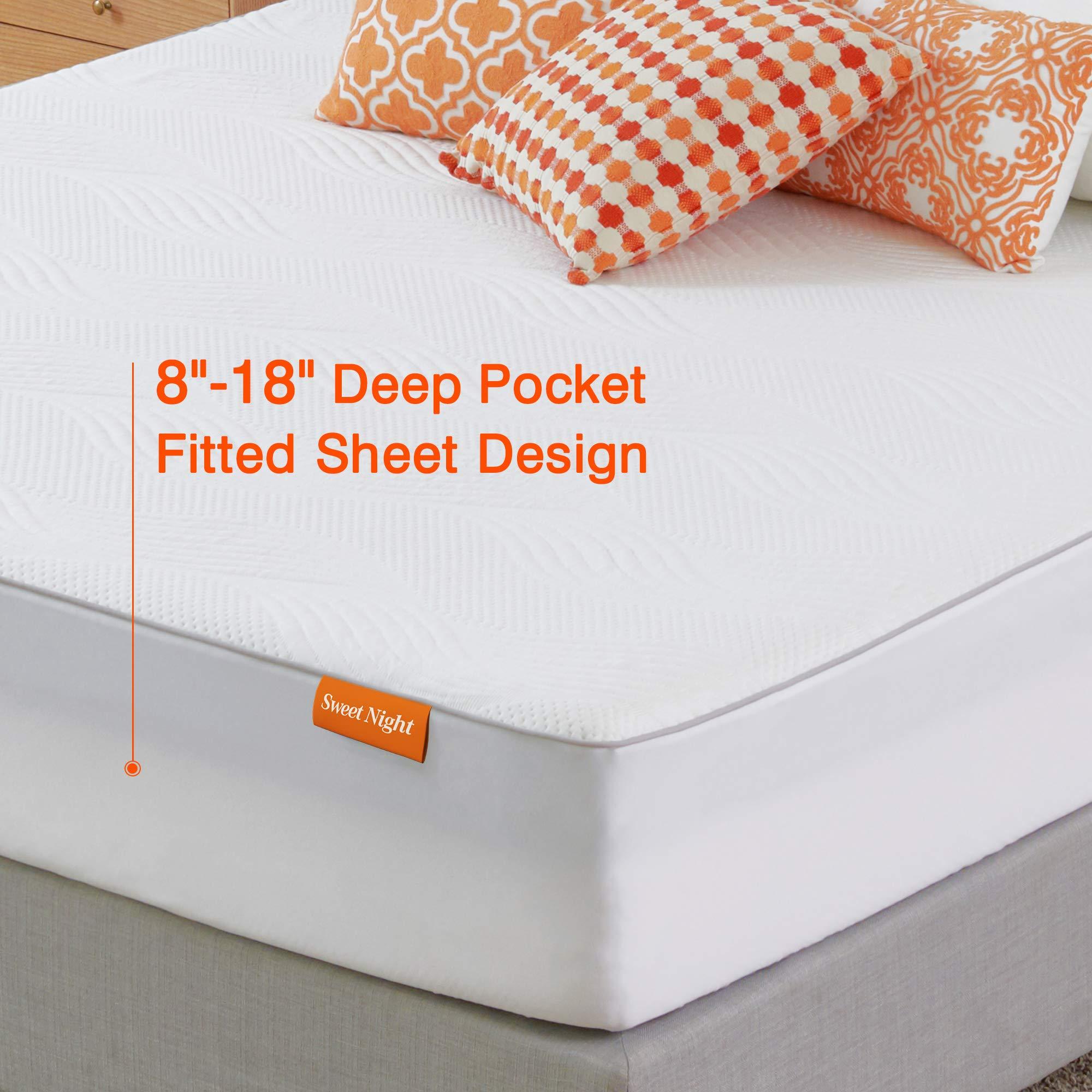 Sweetnight Sweetnight Mattress Topper Full Size with Waterproof Mattress Protector, 2 Inch Cooling Egg Crate Gel Memory Foam Topper Ultra Plush, Plus 4 Bed Sheet Holder Straps, Full Size, White (SN-T001-2-F)
