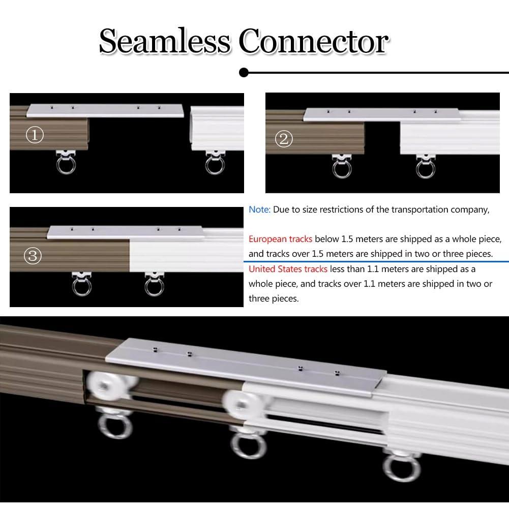 HomeLoft Basics Curtain Track Streamline Aluminium Curtain Track Set Ceiling Or Wall Mounted Curtain Rail For Curtains Drapes,and Room Dividers 120/180/350/380/450/480/500cm (Color : White, Size : 13.5 FT)