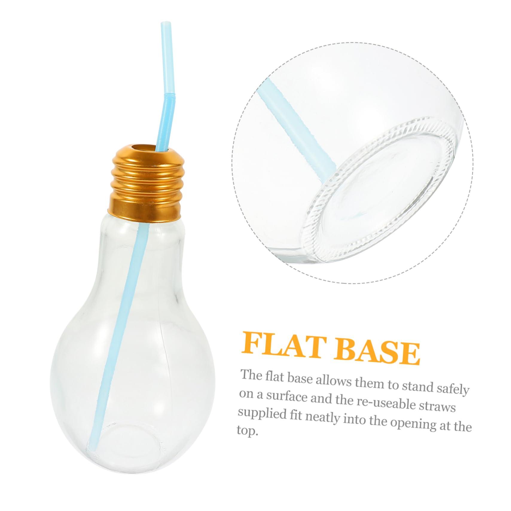 BRIGHTFUFU BRIGHTFUFU Light Bulb Drinking Bottles Light Bulb Drinking Glasses 400ml Light Bulb Drinking Bottle Glass Stylish Bulb Cup for Cocktails Beers Decorative Vase Random Style