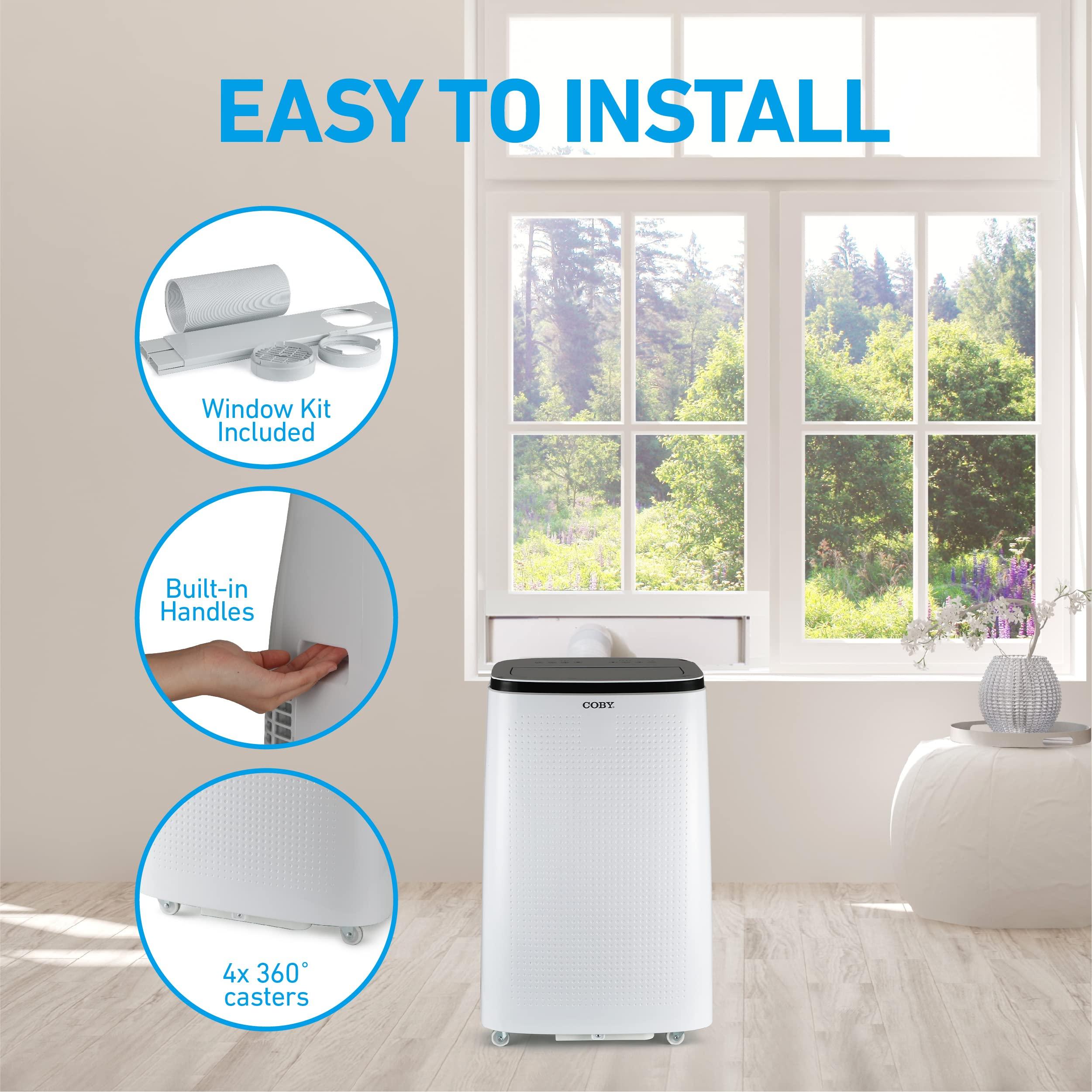 Coby Coby CBPAC1080H 4-in-1 AC Unit, Heater, Dehumidifier & Fan, 15,000 Portable Air Conditioner, 15000 BTU + Heat, White