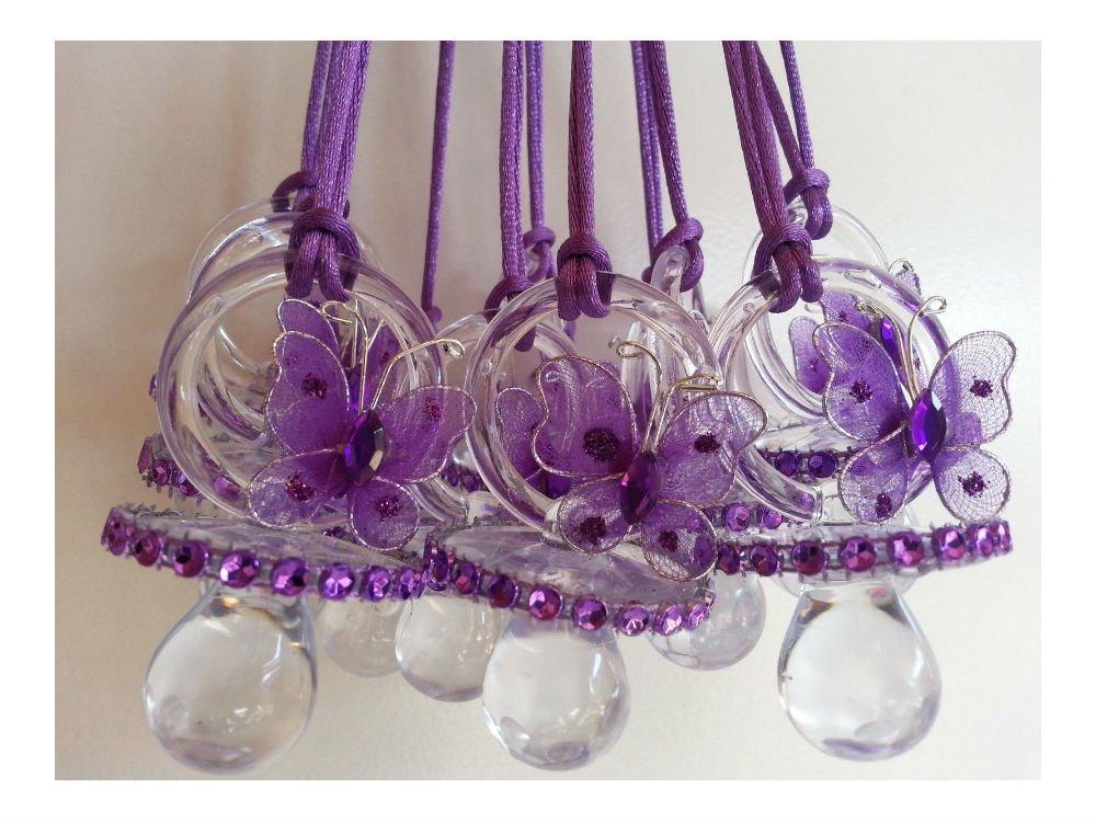 RANADID 12 Purple Fillable Butterfly Bottles Baby Shower Favors Prizes Girl Decorations