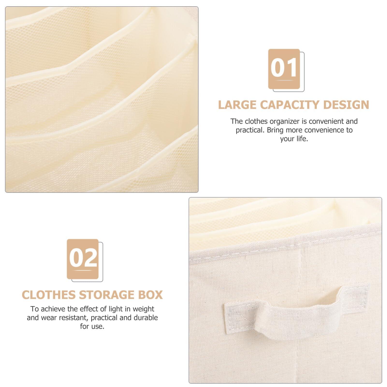 Alipis Alipis Drawer Divider Storage Bin Small Drawer Organizer Folding Clothes Portable Clothes Closet Underwear Storage Drawers Clothing Drawer Storage Box Cotton Linen Shirt Baby