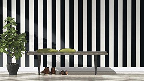 Rasch Rasch, “Just Me” Paper Wallpaper, Graphic Design, Striped, Black and Cream/White Colour, 286694