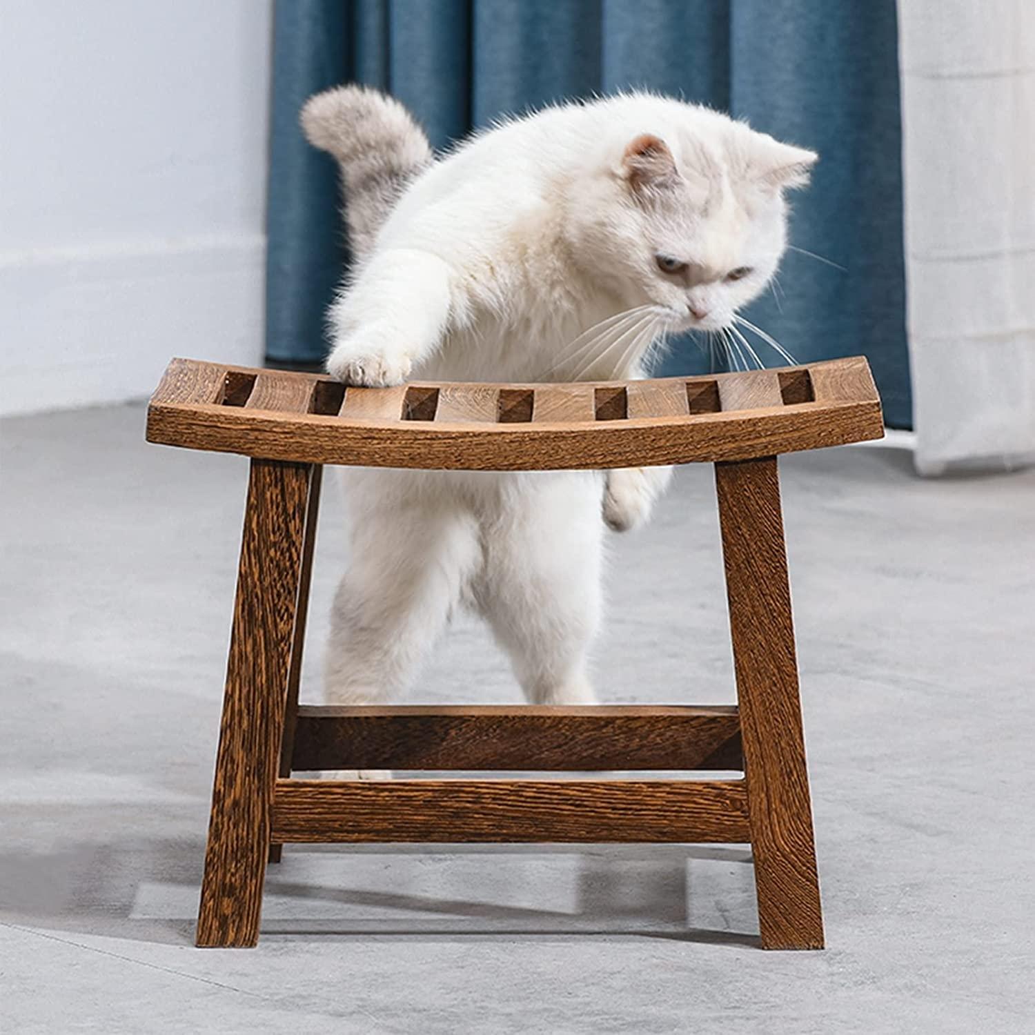 TESHY Shower Chair for Inside Shower Wooden Bathroom Stools Shower Bench Chair Foot Stool, Waterproof Spa Bath Seat Hollow-Carved Design, Bath Stools to Sit On Shower Chair