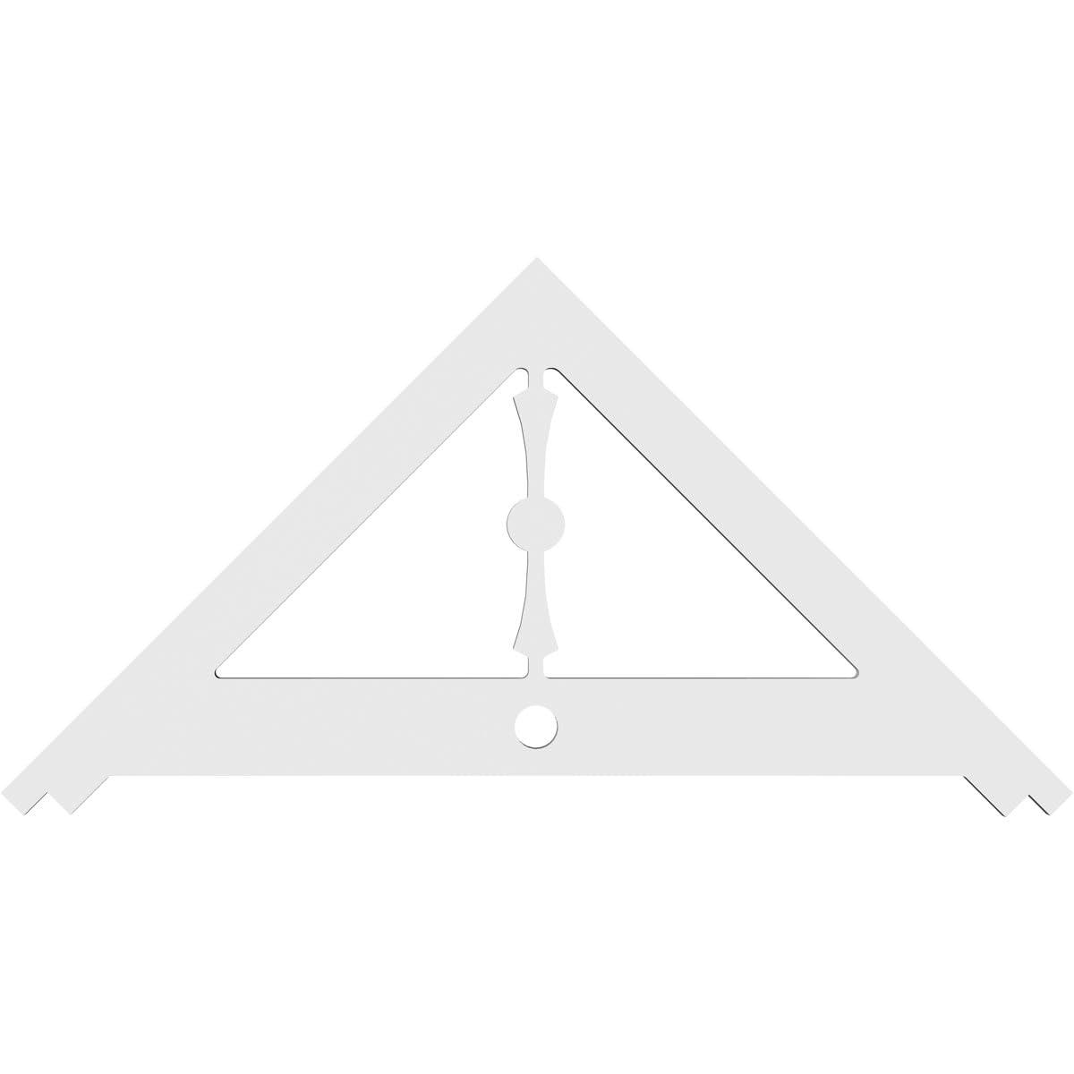 Ekena Millwork Ekena Millwork GPP036X018X100ART Artisan Architectural Grade PVC Gable Pediments, 36"W x 18"H x 1"P (12/12) Pitch