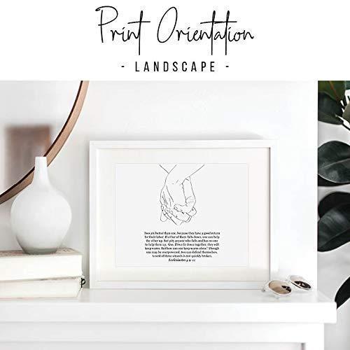 TypologiePaperCo Ecclesiastes 4:9-12 A Cord of Three Strands Is Not Quickly Broken Line Art Sketch Print, Unframed